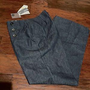 Kenneth Cole reaction, wide leg denim side, zip size 14